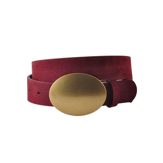 Suede Belt with Horizontal Oval Buckle – view 5 – Into The Palms