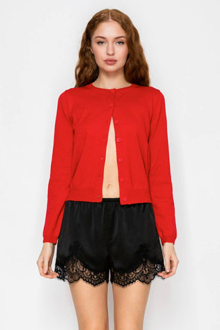 Satin Lace Trim Lounge Shorts