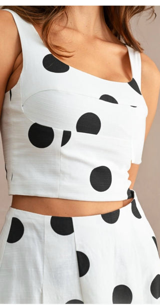 Coco Polka Dot Skirt and Crop Top Set