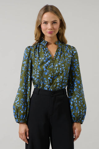 Solvay Floral Ruffle Top