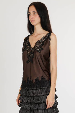 Noir Siren Satin Lace Cami