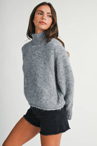 Remember Me Soft Brushed Mock Neck Sweater