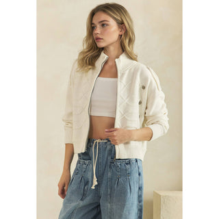 Cadette Knit Zip Cardigan Sweater