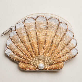 Seashell Beaded Coin Purse | Pearl Accent