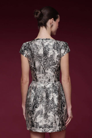 Toile Print Tailored Mini Dress