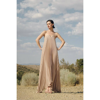 Moonglade Pleated Maxi Column Dress