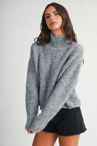 Remember Me Soft Brushed Mock Neck Sweater