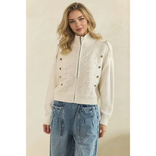 Cadette Knit Zip Cardigan Sweater