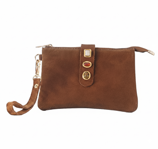 Gemstone Suede Wristlet Pouch – view 4 – Into The Palms