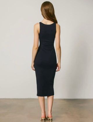 Jessie Ribbed Knit Scoop Neck Bodycon Midi Dress