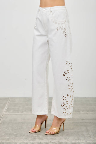 Midnight Garden Cutwork Jeans