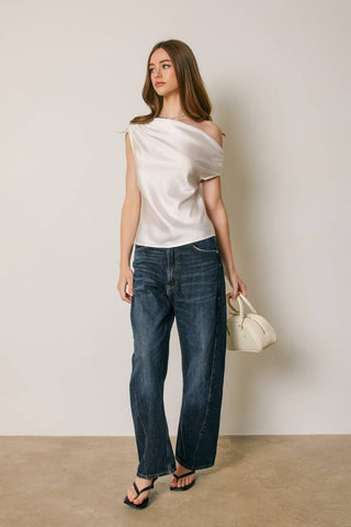 Amélie Satin Drape Top