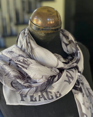 Peace Wine & Sunshine Printed Bamboo Scarf