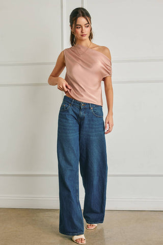 Amélie Satin Drape Top