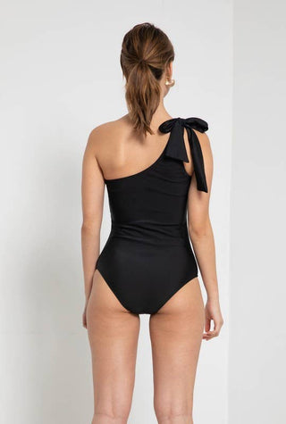 Isla Black One Shoulder Swimsuit