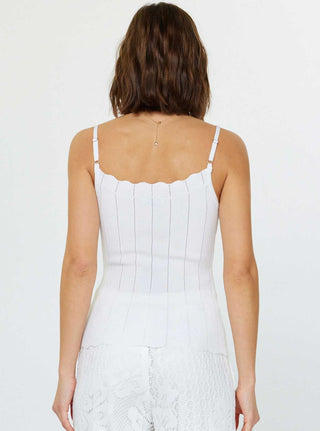 Scalloped Scoop Neck Tank Top Sweater