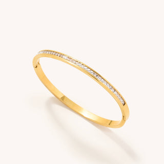 Rainy Day Crystal Gold Bangle Bracelet