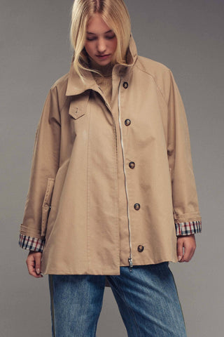 Modern A-Line Trench Jacket