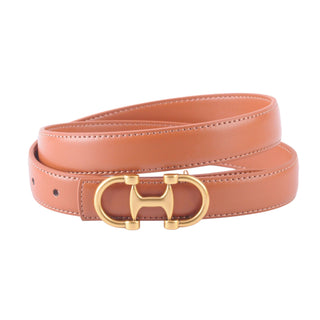 Horsebit Buckle Stitched Leather Belt