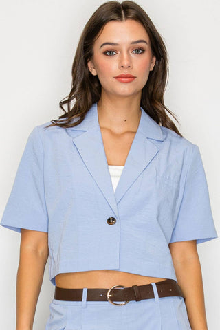 Gwen Short Sleeve Cropped Blazer