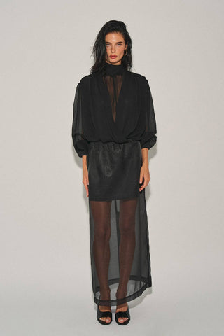 Simone Sheer Blouse | Black