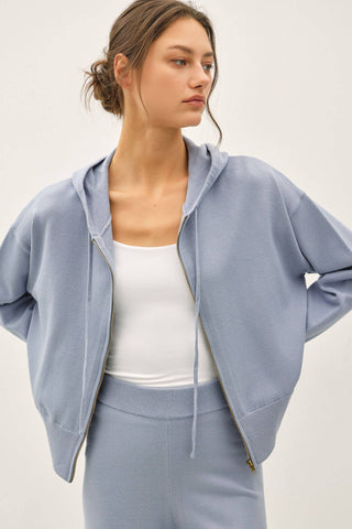 Mercer Ribbed Knit Hoodie Jacket