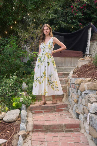 Limone Giardino Midi Dress