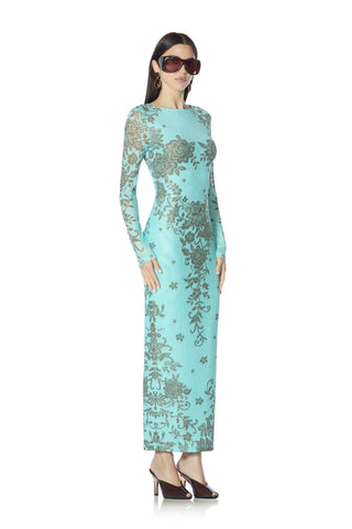 Phyll Dress - Turquoise Crochet by AFRM