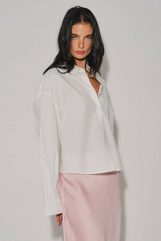 Rue Cropped Button Down Shirt