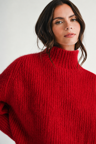 Remember Me Soft Brushed Mock Neck Sweater