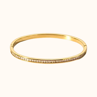 Rainy Day Crystal Gold Bangle Bracelet