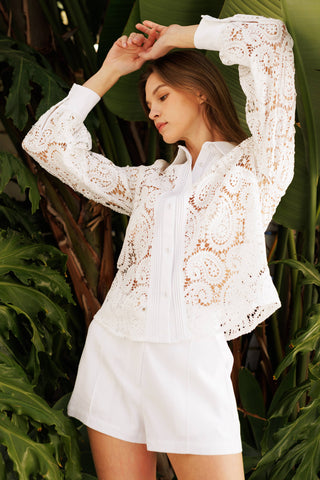 Captiva Lace Long Sleeved Button Down