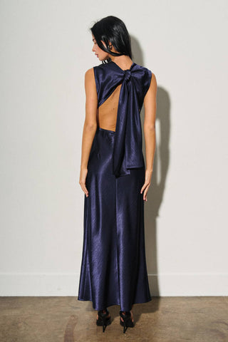Sabine Satin Tie-Back Maxi Dress
