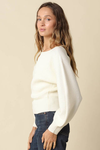 Tessa Ribbed Boat Neck Sweater