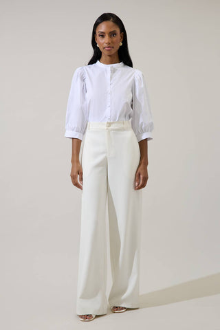 Raveny Button Up Puff Sleeve Shirt