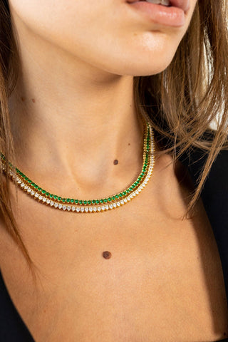 Melinda Tennis Necklace - Emerald