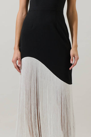Gigi Fringe Sleeveless Maxi Dress - Hot Pink and Red Fringe