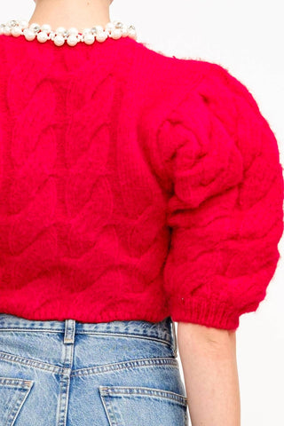 Rue Red Pearl Cardigan Sweater