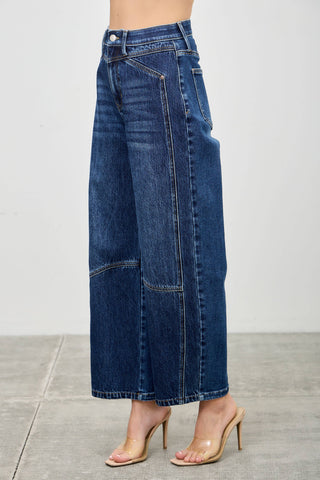 High Rise Low Curve Crop Barrel Jeans