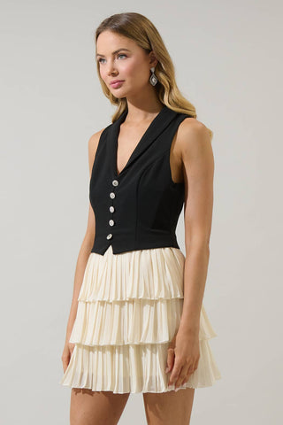 Fadia Atmore Vest Ruffle Mini Dress