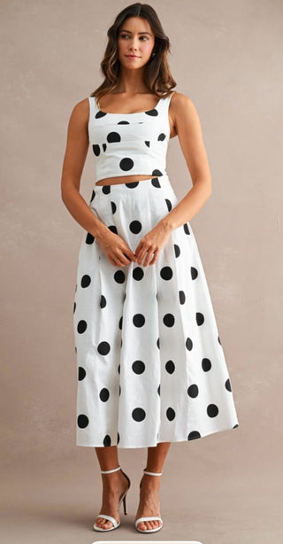 Coco Polka Dot Skirt and Crop Top Set