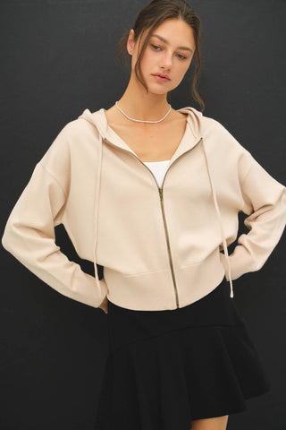 Mercer Ribbed Knit Hoodie Jacket
