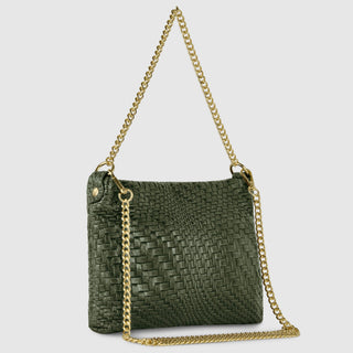 Grid Suede Leather Crossbody Bag