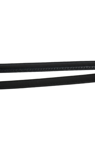 Slim Leather Belt with Knot Buckle and Polished Gold Detail