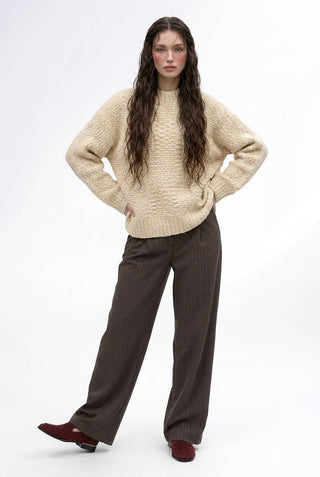 Cashmere Boucle Crewneck Pullover Sweater