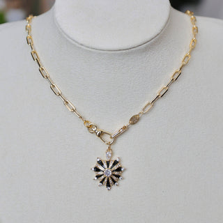 Twin Flame Heart Charm Holder Necklace - 18k gold filled chain