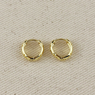 18k Gold Filled Leaves Huggies