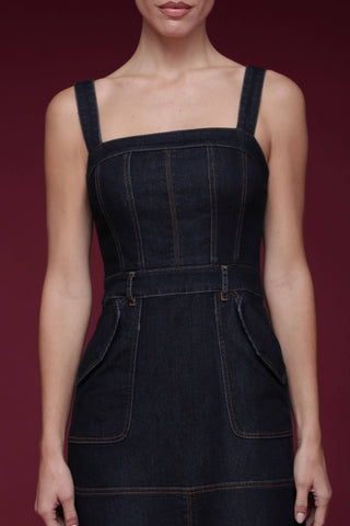 Denim Utility Midi Dress