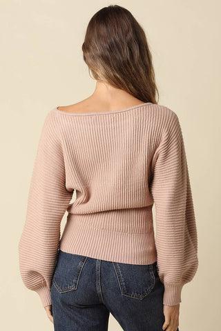Tessa Ribbed Boat Neck Sweater