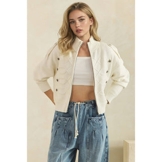 Cadette Knit Zip Cardigan Sweater